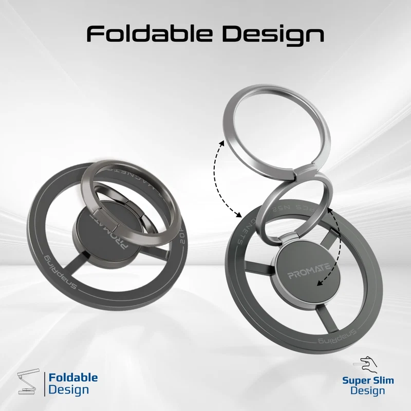 Promate MagSafe Magnetic Ring Holder 360° Silver