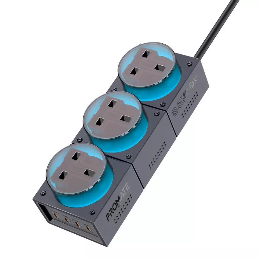 Promate 70W Multi-Port Charging Station with 4 Sockets