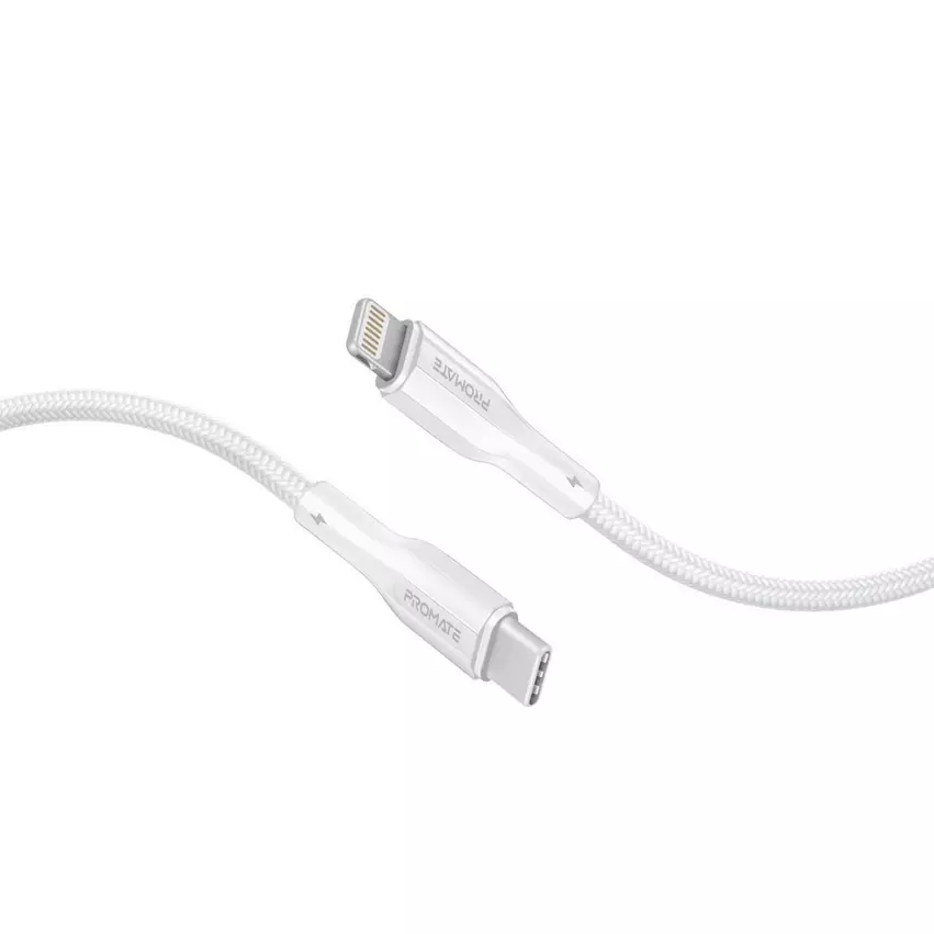 Promate Transparent USB-C to Lightning Cable 27W