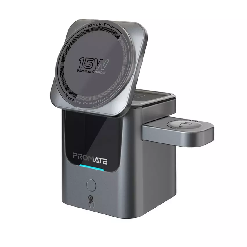 Promate 3-in-1 Wireless Charging Station 15W